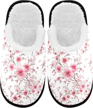 visesunny Floral Slippers Soft Memory Foam Non-Slip Indoor House Slippers Home Shoes for Bedroom Hotel Travel Spa