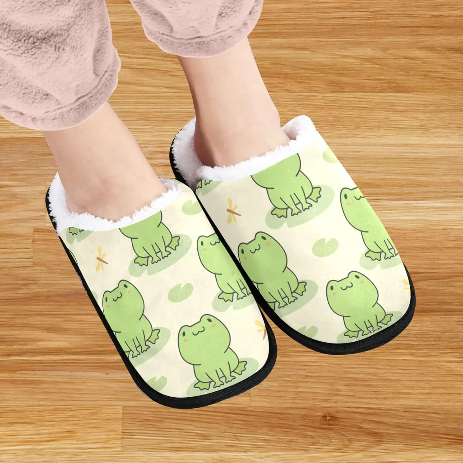 visesunny Slippers for Women Mens Stylish Foral Winter Warm Memory Foam Cotton Home Slippers Soft Plush Fleece Slip on House Slippers for Girls Indoor Outdoor Shoes