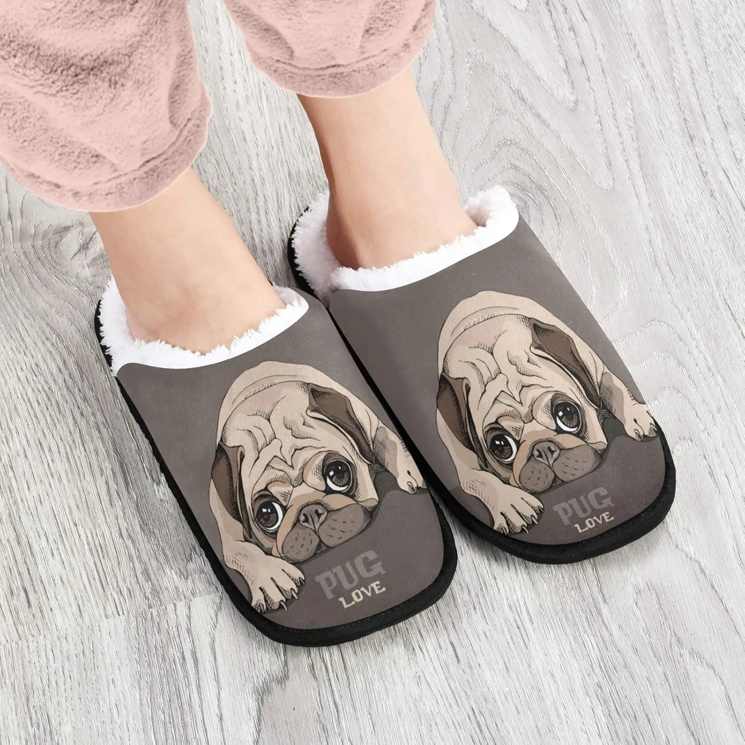 visesunny Slippers for Women Mens Stylish Foral Winter Warm Memory Foam Cotton Home Slippers Soft Plush Fleece Slip on House Slippers for Girls Indoor Outdoor Shoes