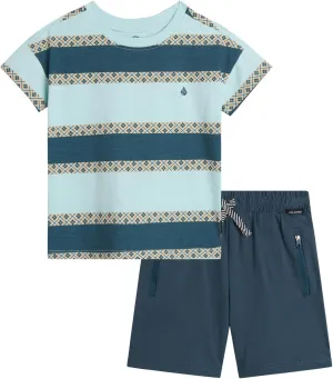 Volcom Toddler Boy Shorts Set - 2 Piece Short Sleeve Graphic Tees and Shorts for Boys - Little Boys & Toddler Summer Clothes