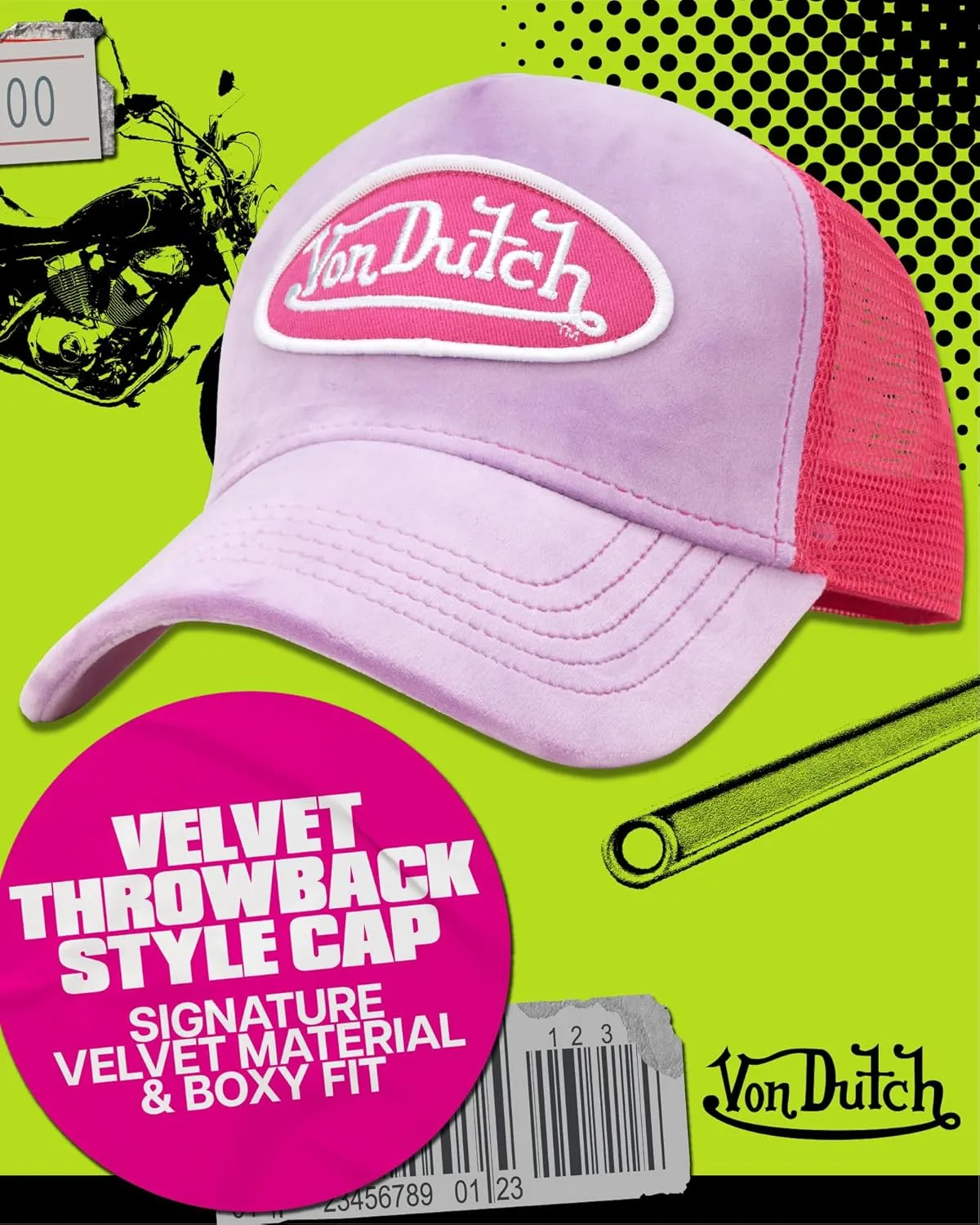 Von Dutch Unisex Trucker Hat - Plush Curved Bill Mesh Back Retro Classic Adjustable Snapback Baseball Cap for Men and Women