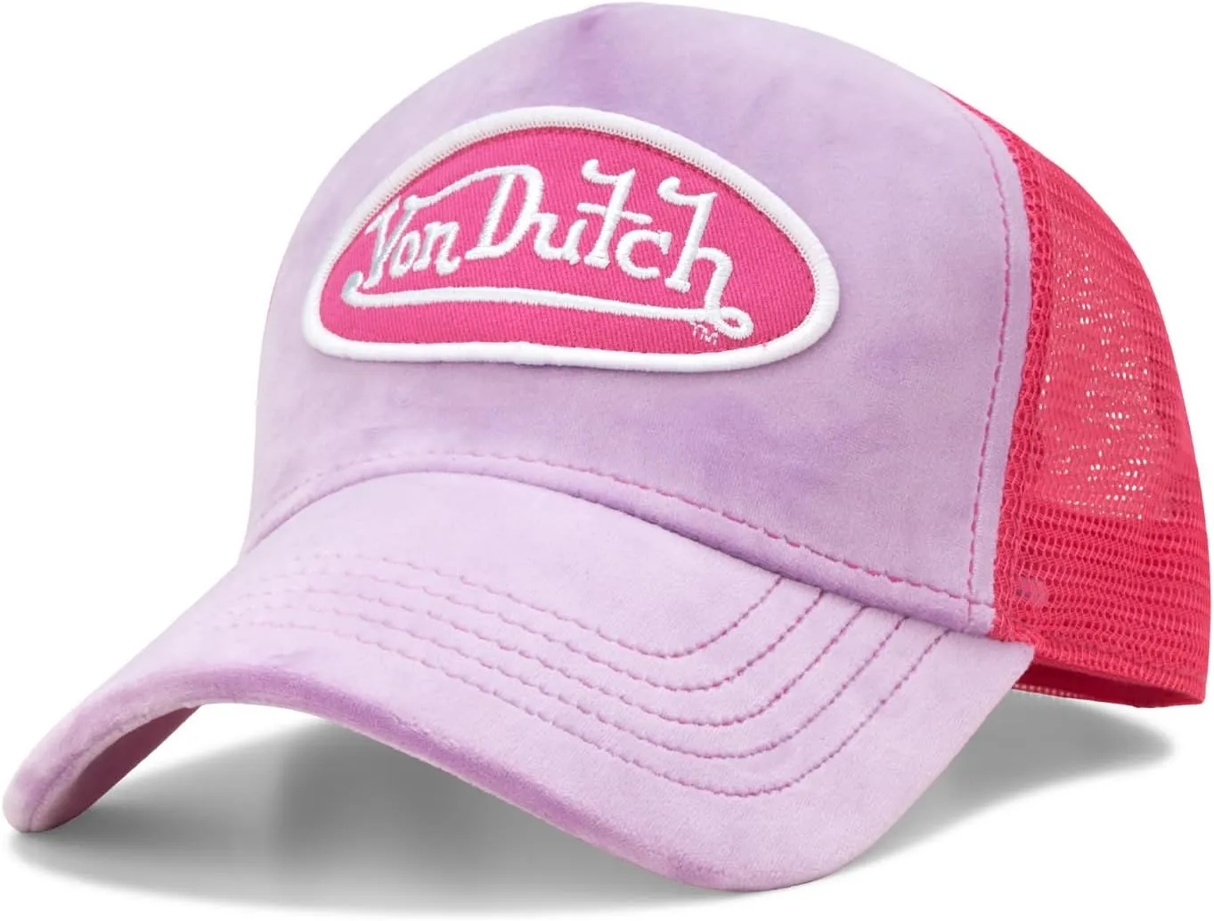 Von Dutch Unisex Trucker Hat - Plush Curved Bill Mesh Back Retro Classic Adjustable Snapback Baseball Cap for Men and Women