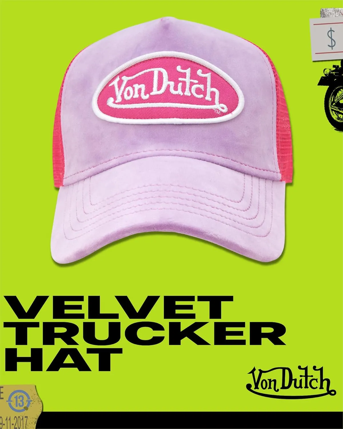 Von Dutch Unisex Trucker Hat - Plush Curved Bill Mesh Back Retro Classic Adjustable Snapback Baseball Cap for Men and Women