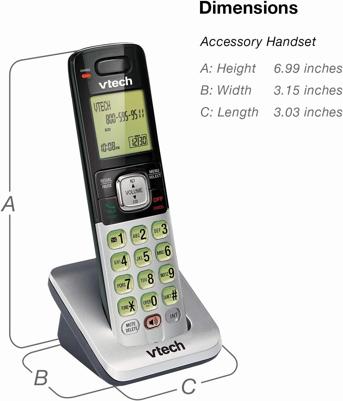 VTech CS6719-2 2-Handset Cordless Phone with Caller ID/Call Waiting, Handset Intercom & Backlit Display/Keypad, Silver