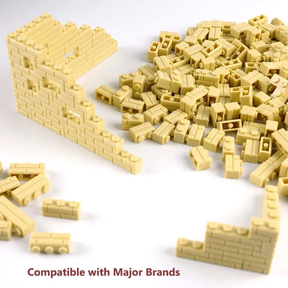 Wall Masonry Profile Bricks Parts: 340 PCS Classic Wall Accessories Building Block(Beige)