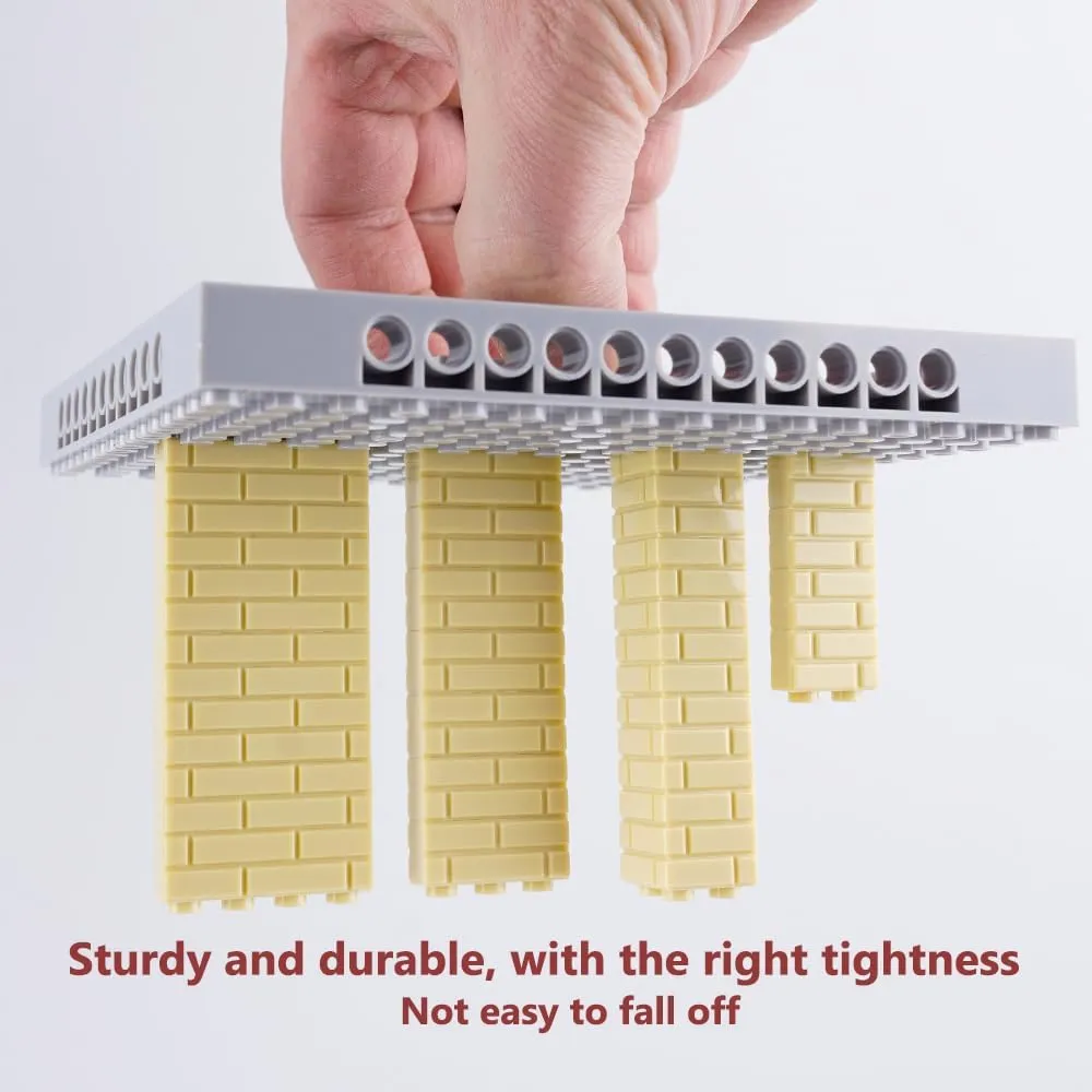 Wall Masonry Profile Bricks Parts: 340 PCS Classic Wall Accessories Building Block(Beige)