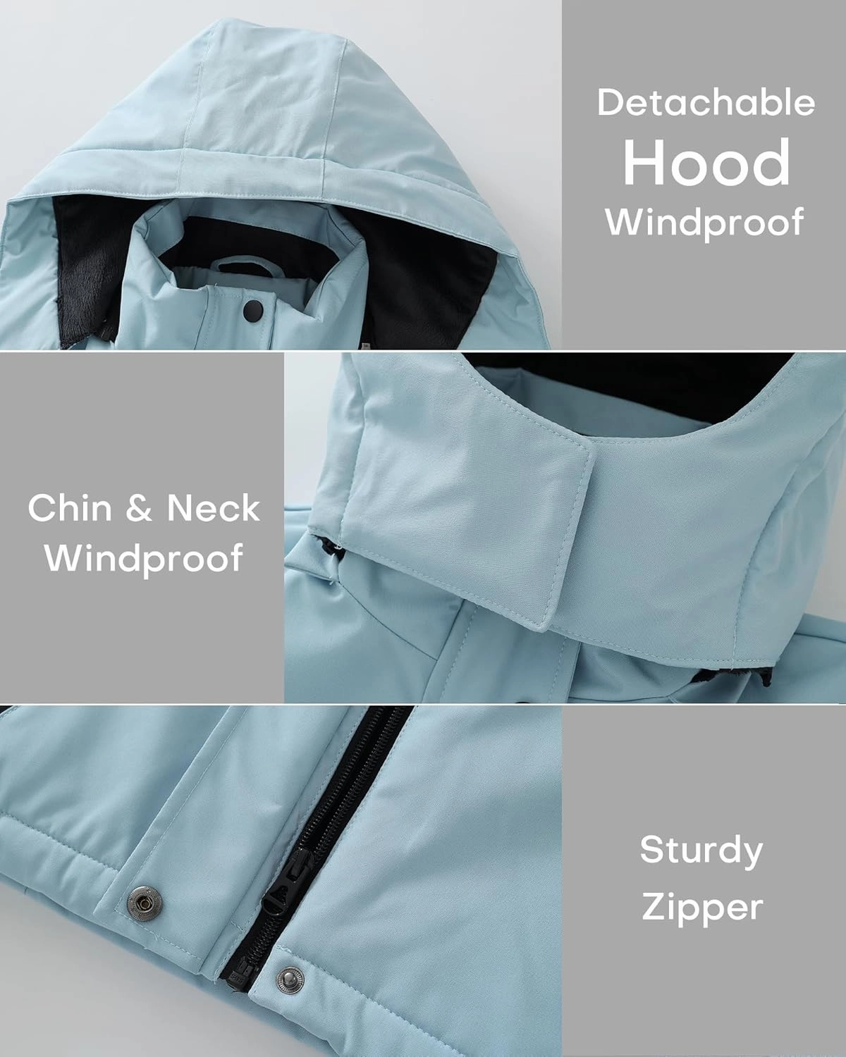 wantdo Girl's Snow Ski Jacket Waterproof Warm Coat Skiing Jacket Rain Coats Kids Thick Jackets with Removable Hood