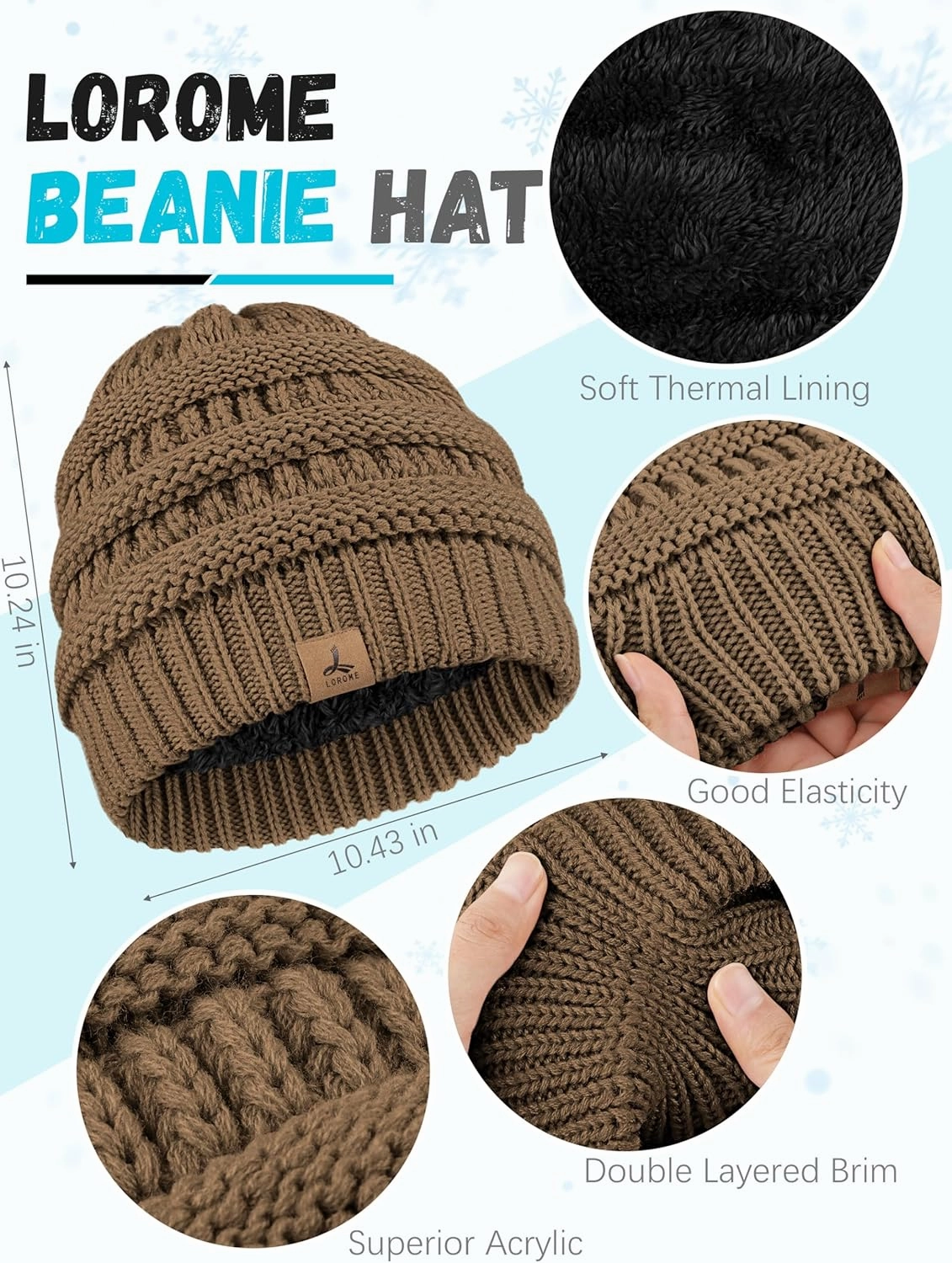 Warm Fleece Knit Winter Hat, Scarf & Touch Screen Gloves Set - Unisex Adult Winter Gifts