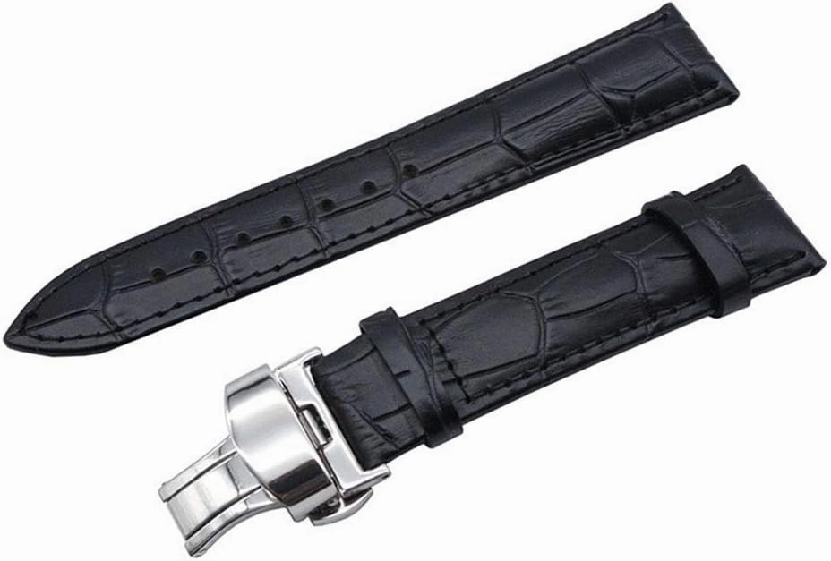 Watch Accessories Bamboo Band Cowhide Strap Set Butterfly Buckle Crocodile-Print Cowhide Bracelet