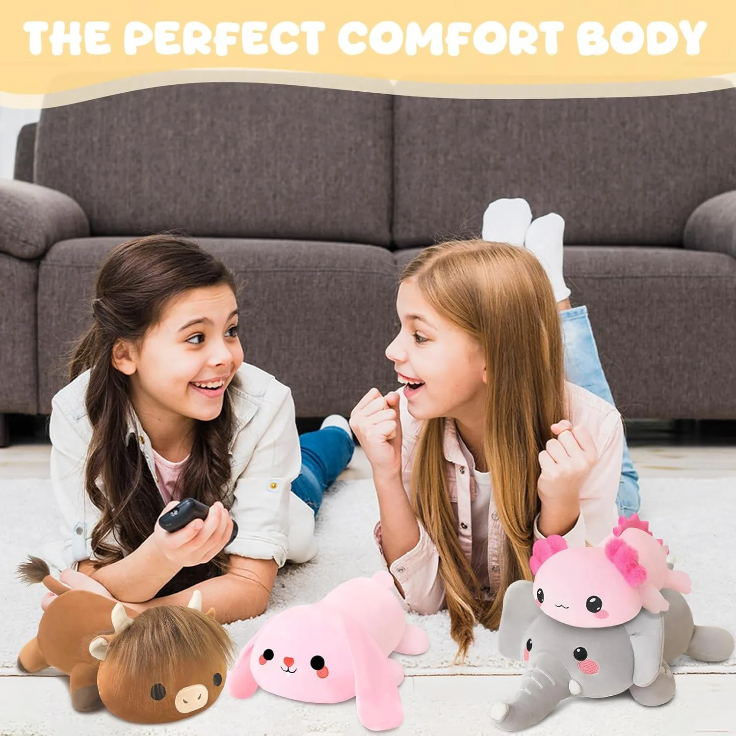 Weighted Stuffed Animals, 1.6 lbs Axoltol Stuffed Animal with Weighted Beads, Cute Plush Toy Pillow Gifts for Adults Kids Boys Girls
