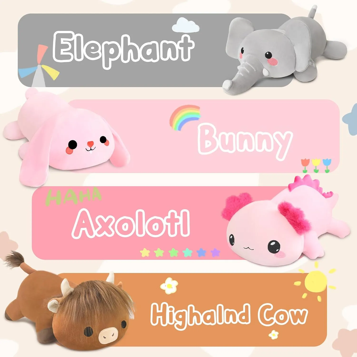 Weighted Stuffed Animals, 1.6 lbs Axoltol Stuffed Animal with Weighted Beads, Cute Plush Toy Pillow Gifts for Adults Kids Boys Girls