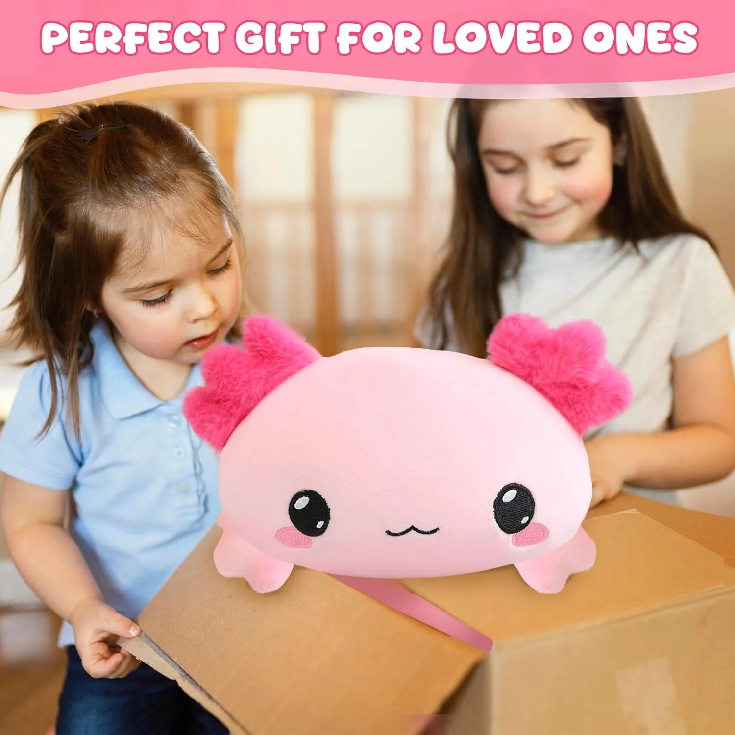 Weighted Stuffed Animals, 1.6 lbs Axoltol Stuffed Animal with Weighted Beads, Cute Plush Toy Pillow Gifts for Adults Kids Boys Girls