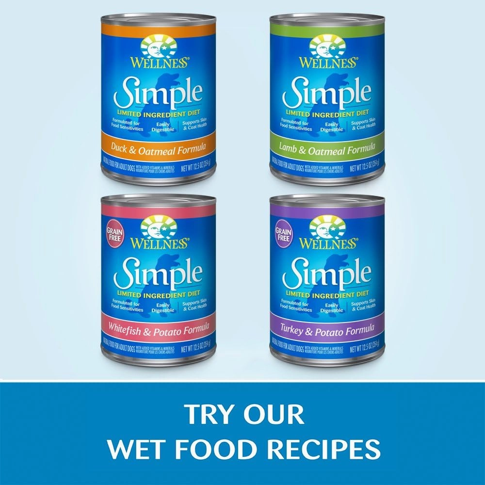 Wellness Simple Limited Ingredient Dry Dog Food for Sensitive Stomachs, Supports Skin & Coat, Small Breed, Grain-Free, Natural, Salmon & Potato Recipe, (10.5-Pound Bag)