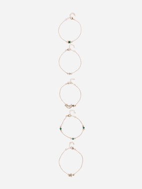 Westside Accessories Gold Star Moon Stackable Bracelets - Pack of 5