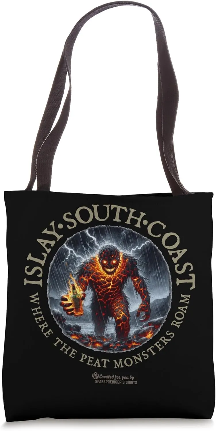 Whisky Islay South Coast Where Peat Monsters Roam Whisky Tote Bag