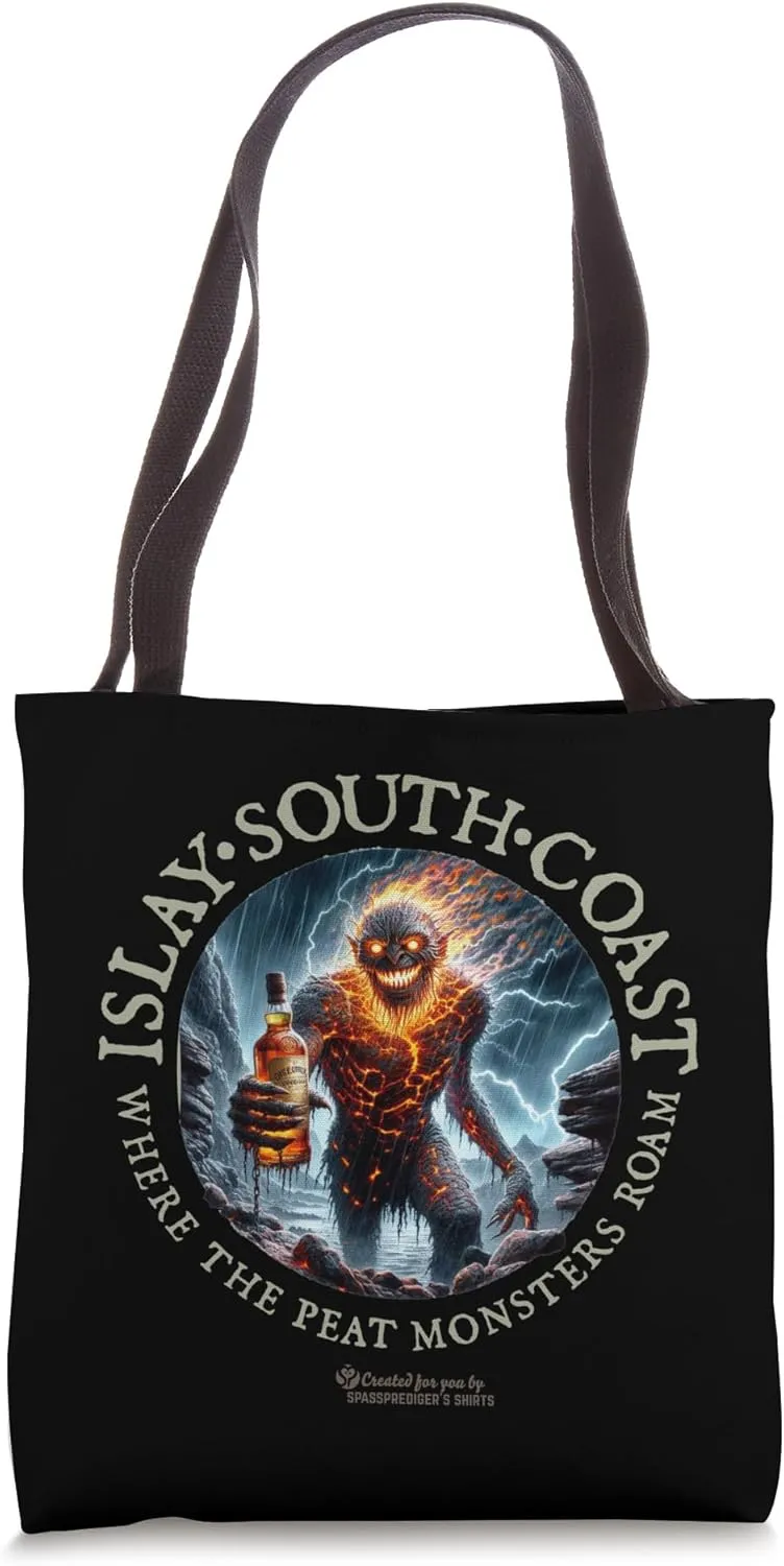 Whisky Islay South Coast Where Peat Monsters Roam Whisky Tote Bag