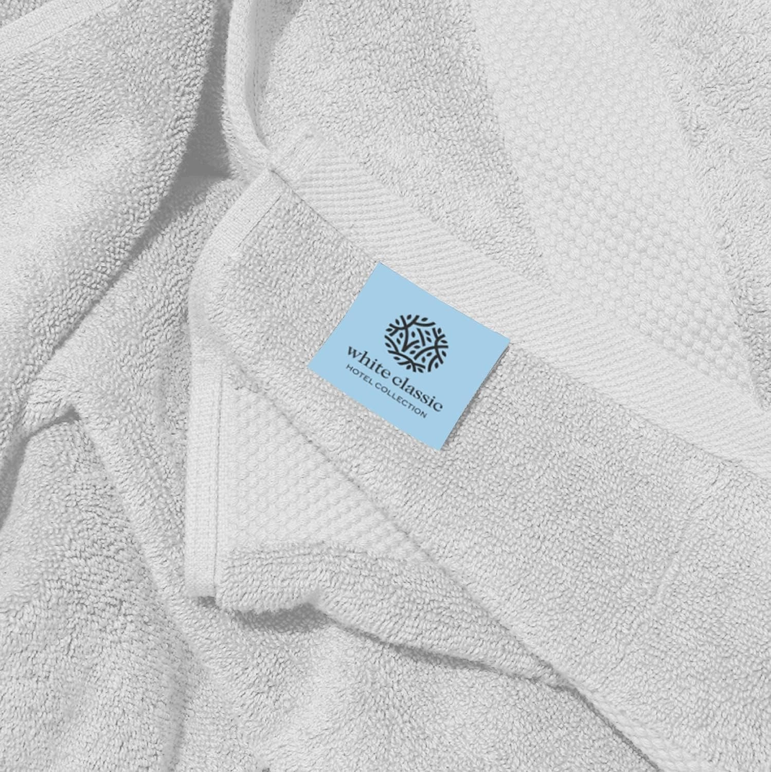 White Classic Luxury Bath Towels Set of 4 Large - 700 GSM Cotton Ultra Soft Bath Towels 27x54 | Highly Absorbent and Quick Dry | Hotel Towels for Bathroom Luxury, Plush Shower Towels, Silver