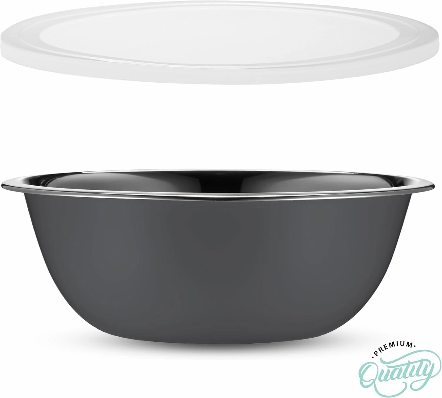WHYSKO Stainless Steel Mixing Bowl Set, 10 Piece Stainless Steel Mixing Bowls with Lids Set for Food Prep Storage and Serving, Dishwasher Safe Microwave Safe for Kitchen Baking Cooking, Grey