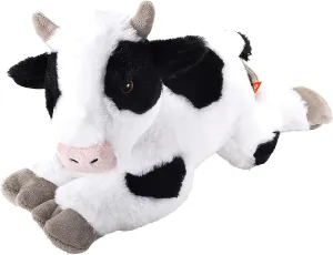 Wild Republic Ecokins, Cow, Stuffed Animal, 12 inches, Gift for Kids, Plush Toy, Made from Spun Recycled Water Bottles, Eco Friendly, Child’s Room Decor