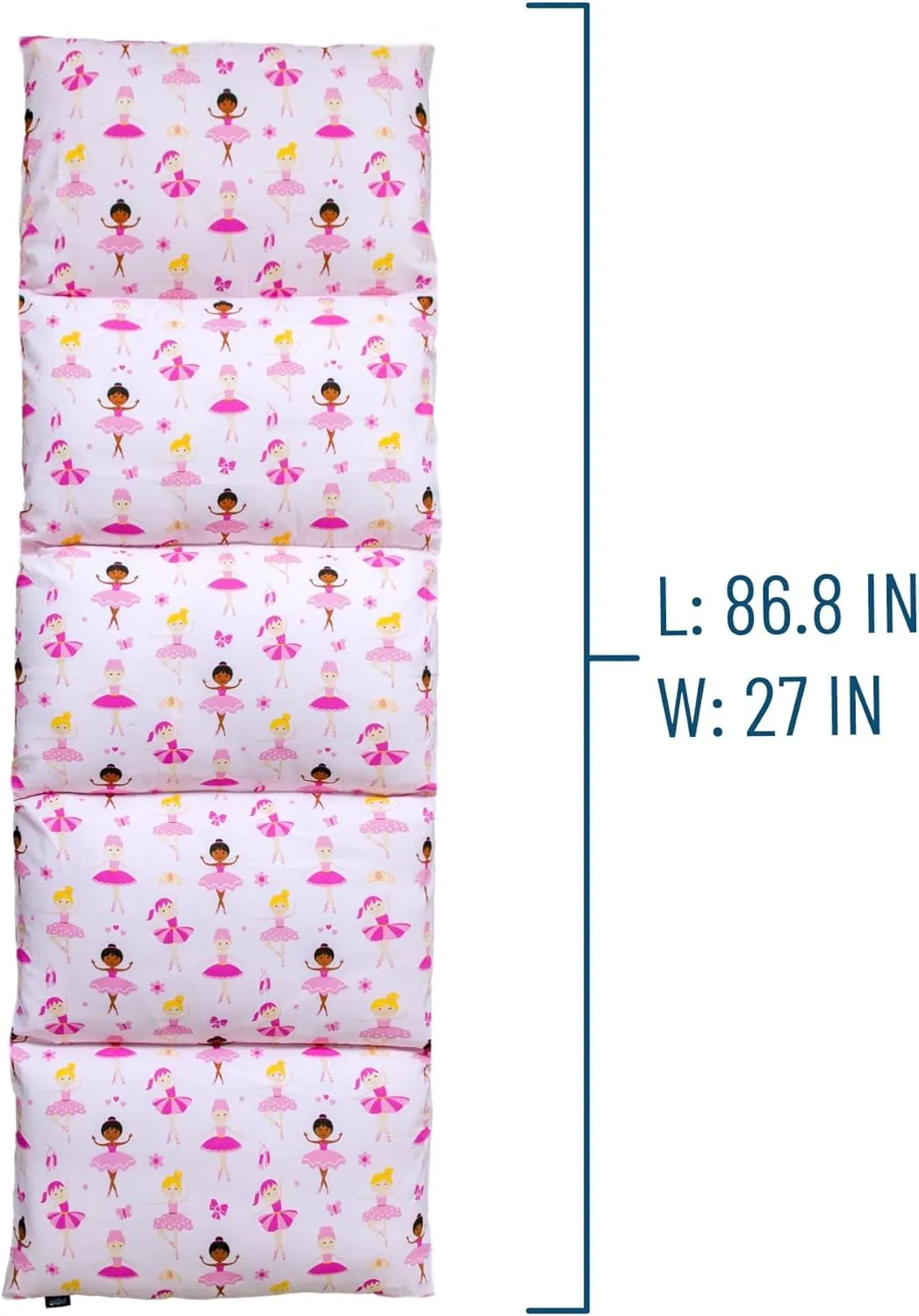 Wildkin Kids Floor Lounger – Pillow Lounger, Travel-Friendly, Ideal for Sleepovers, Fits Standard Pillows - Ballerina