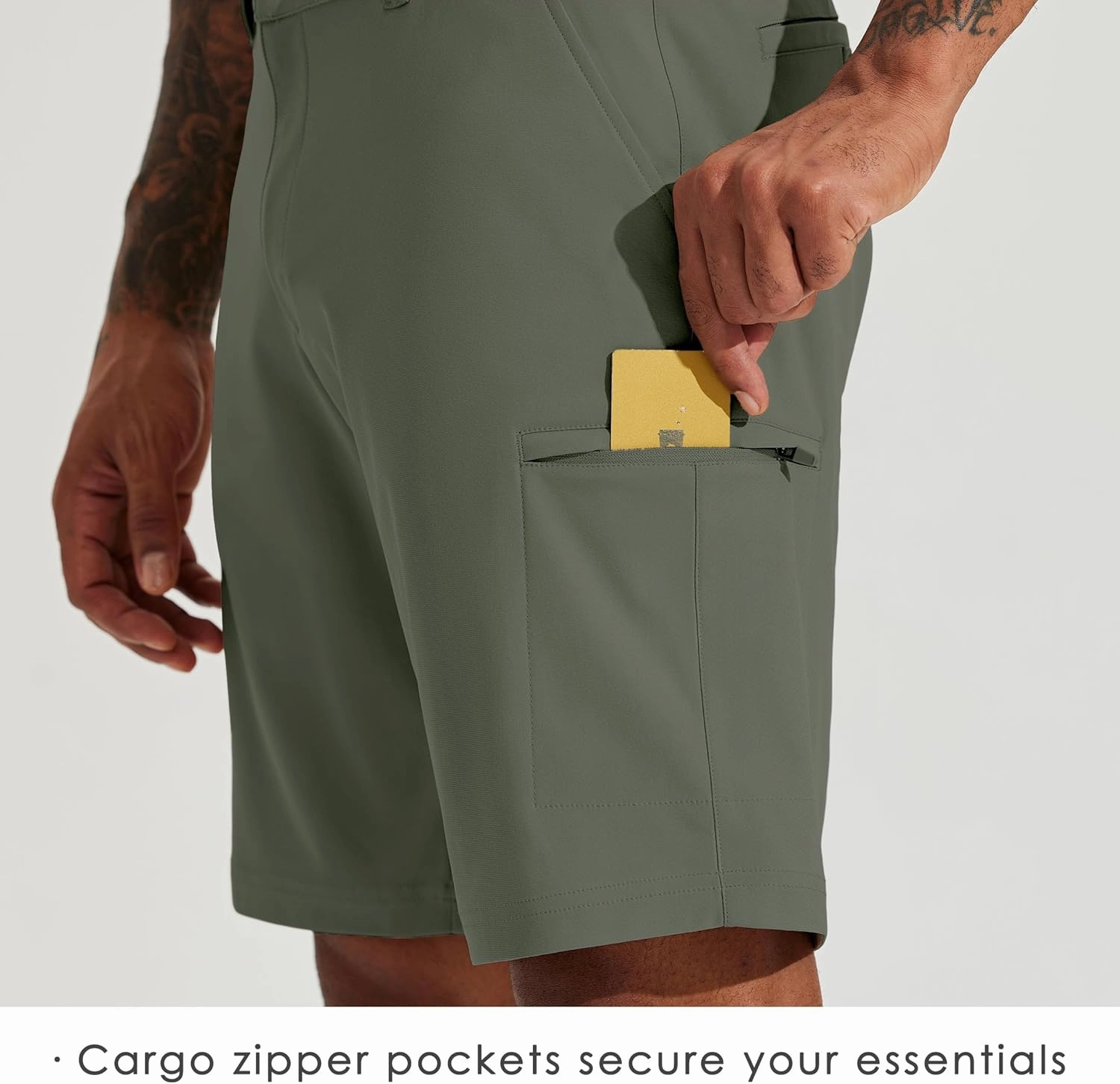 Willit Men's Golf Shorts 10" Stretch Quick Dry Hiking Cargo Shorts for Dress Casual Work with Pockets