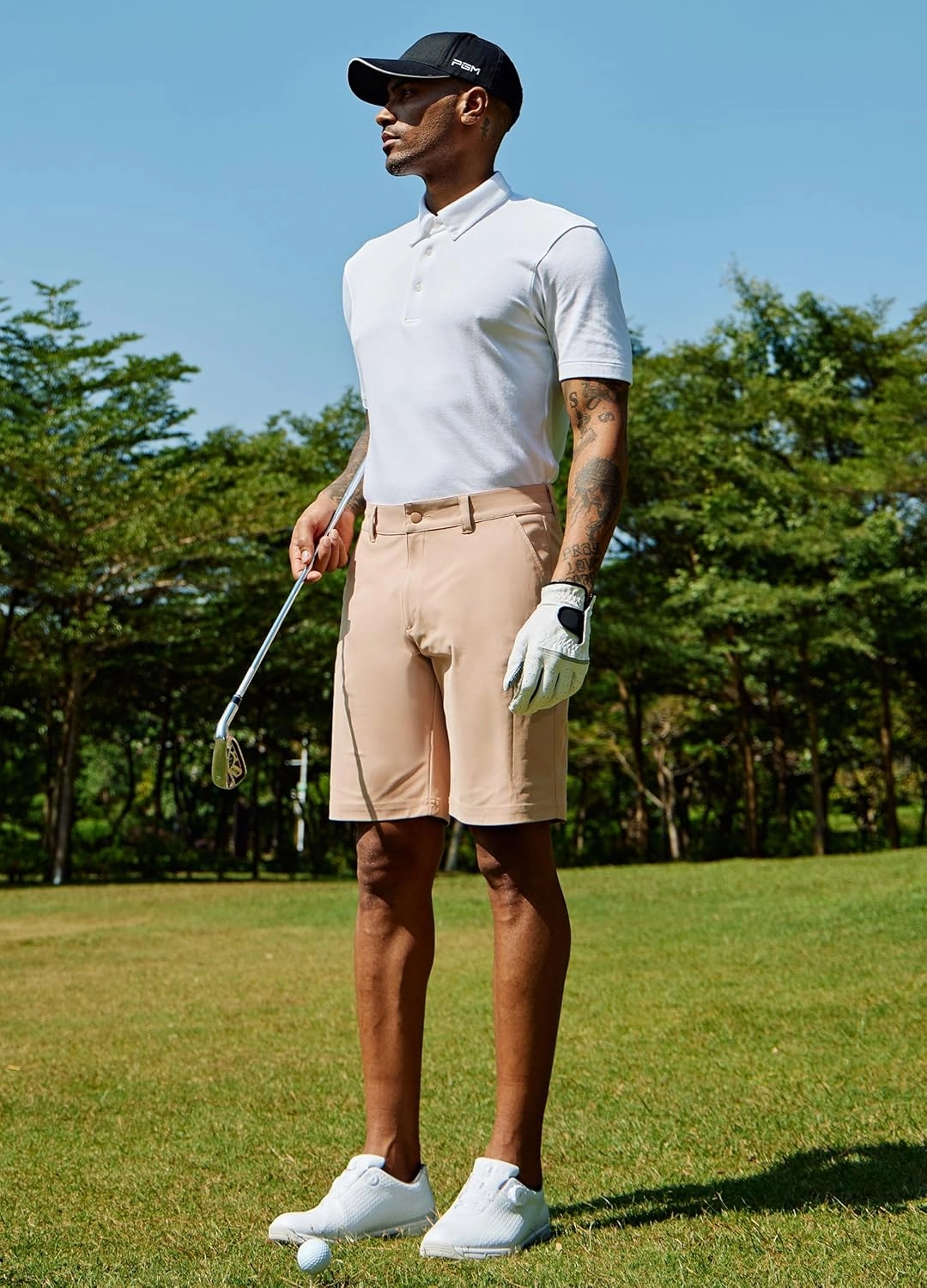 Willit Men's Golf Shorts 10" Stretch Quick Dry Hiking Cargo Shorts for Dress Casual Work with Pockets