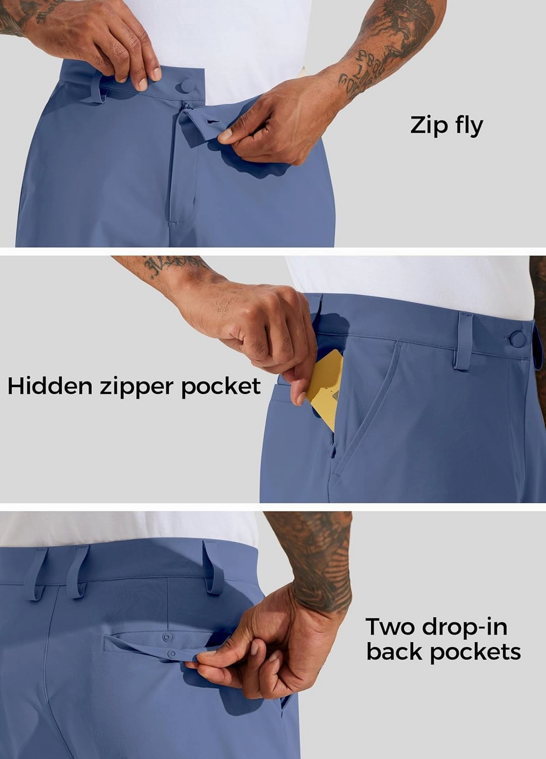Willit Men's Golf Shorts Stretch Work Dress Shorts Quick Dry Hiking Athletic Casual Shorts with Pockets 10"