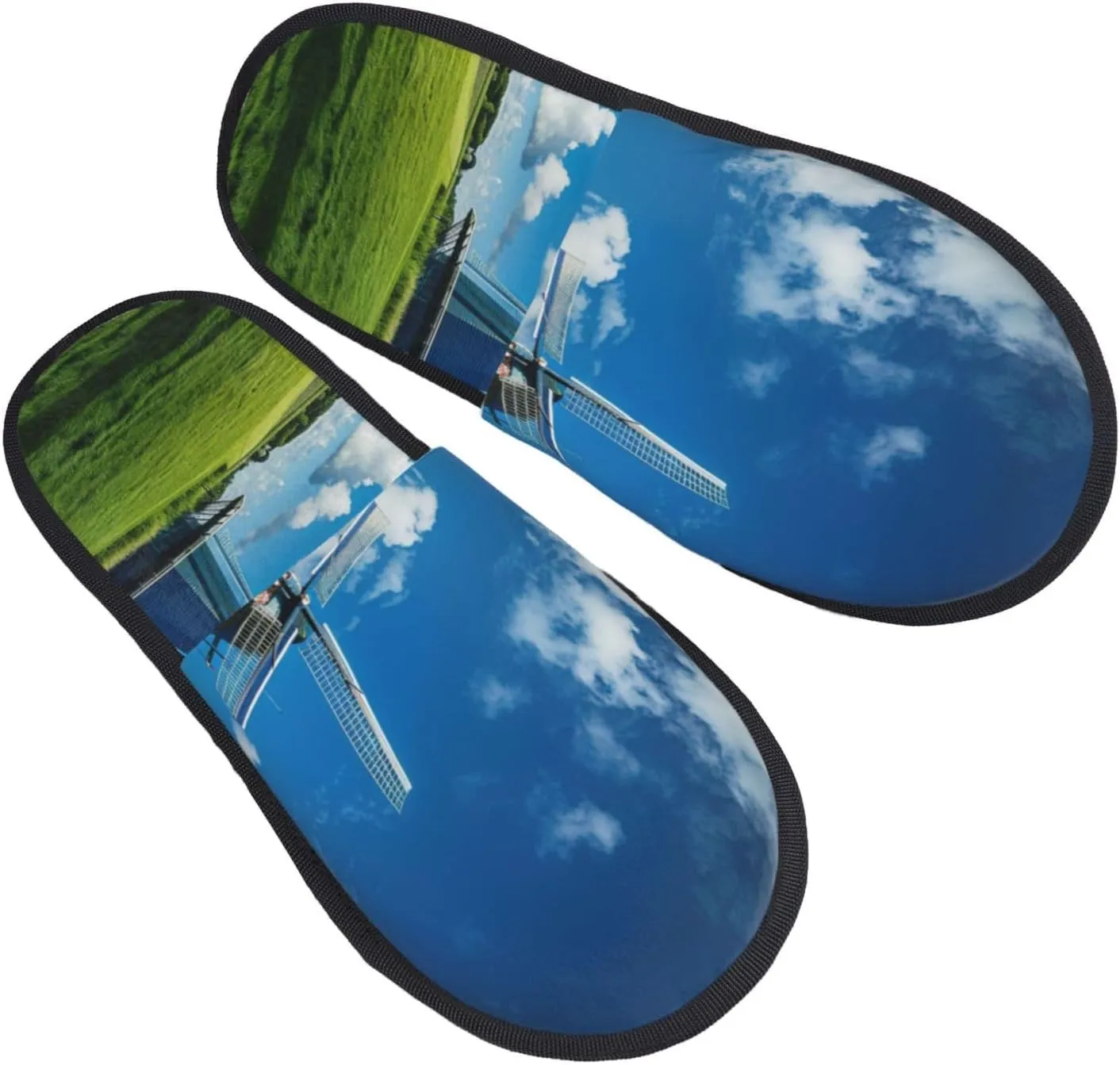 Windmill Blue Furry Slippers For Home, Hotel & Office - Plush & Eva, Cozy Indoor Cotton L Sizes