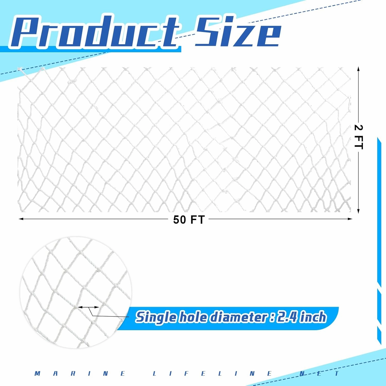 Windyun Boat Safety Lifeline Netting Marine Safety Guardrail Netting Safe Banister Railing Netting Nylon Net Deck Netting for Pets Crews and Equipment Safely on Deck Marine Hardware