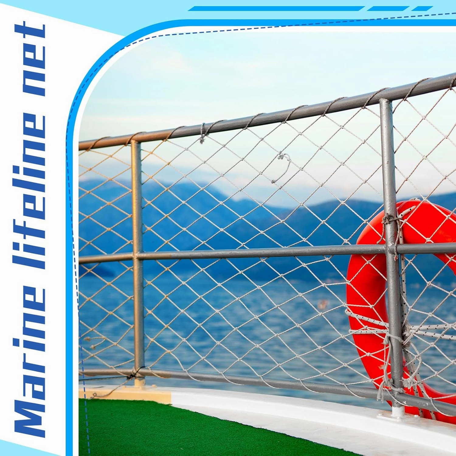 Windyun Boat Safety Lifeline Netting Marine Safety Guardrail Netting Safe Banister Railing Netting Nylon Net Deck Netting for Pets Crews and Equipment Safely on Deck Marine Hardware