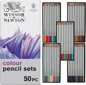 Winsor & Newton Studio Collection Colour Pencil Set, 50 Piece