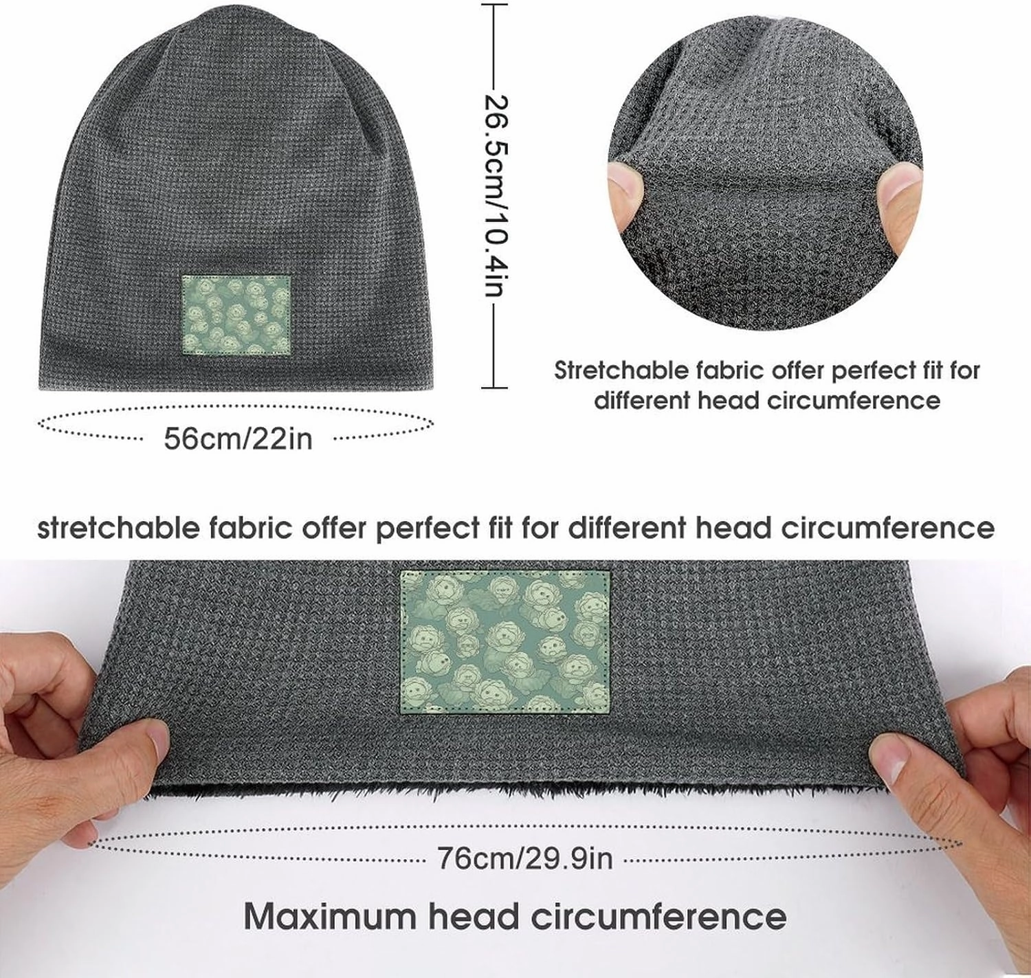 Winter Beanie Hat Cabbage Pattern Printed Knitted Hat Soft Plush Hat Thick Warm Caps Ski Hat for Men Women