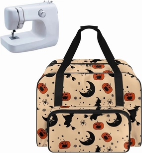 Witch Moon Sewing Machine Handbag Two Way Zipper Carrying Travel Storage Carrier Sewing Bag with Handle Sewing Box Storage Bag Compatible with Most Standard Singer, Brother