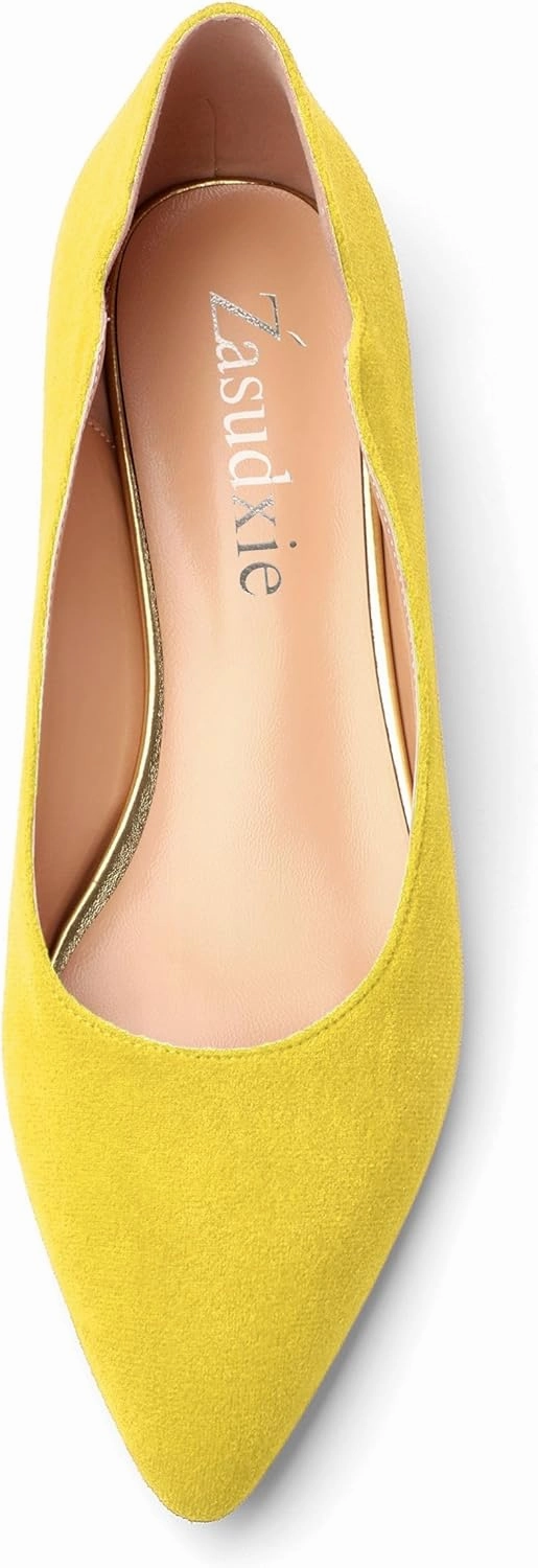 Women's Classic Ballet Flats, Casual Pointed Toe Suede Ballet Comfort Soft Slip On Flats Shoes for Women