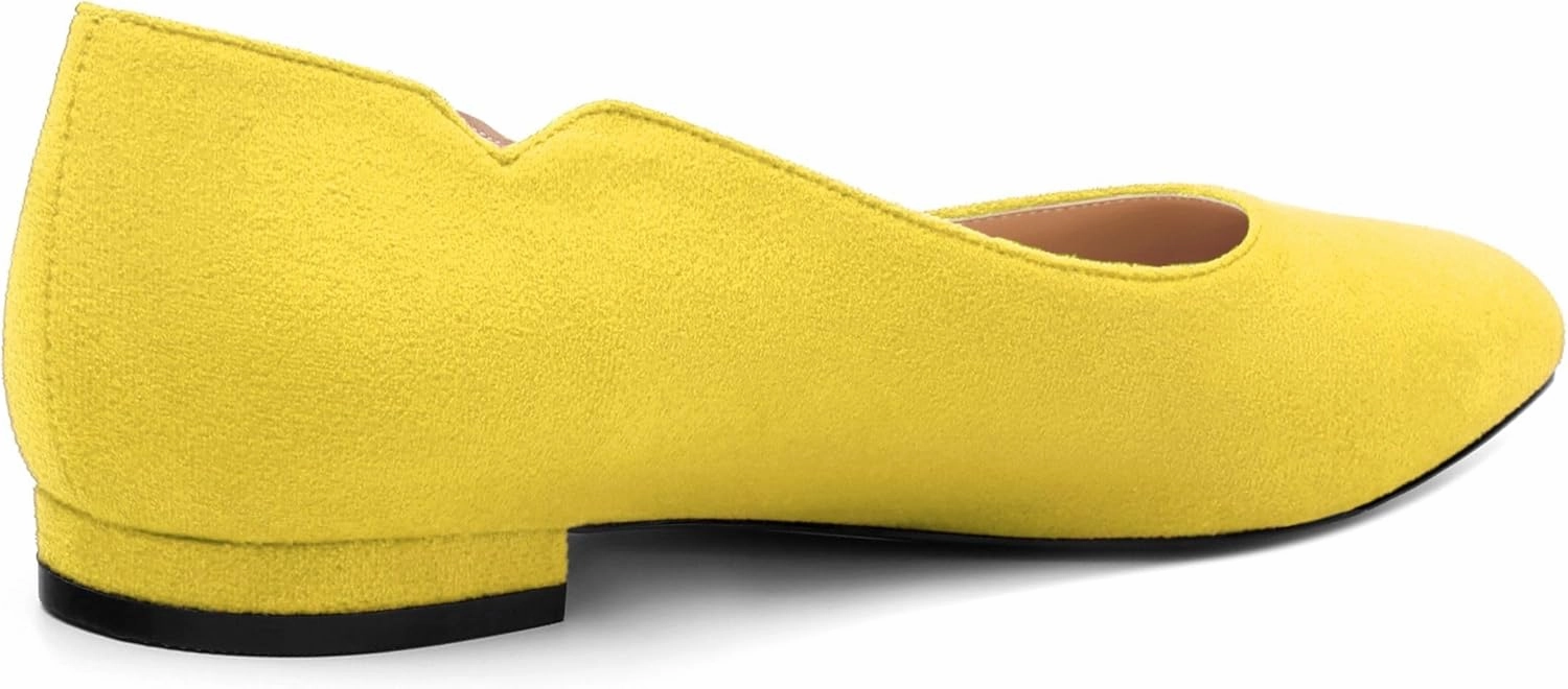 Women's Classic Ballet Flats, Casual Pointed Toe Suede Ballet Comfort Soft Slip On Flats Shoes for Women
