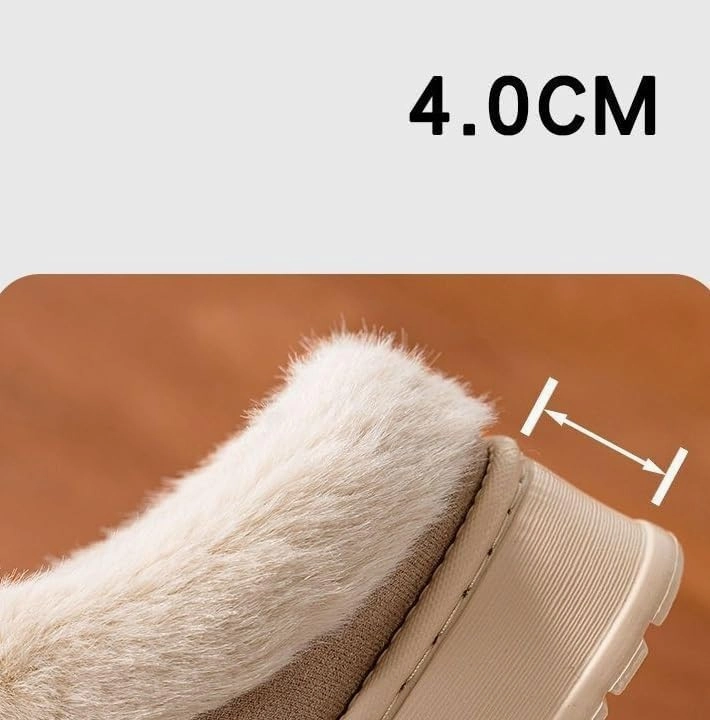 Women's cotton shoes, men's home shoes, round-toe indoor warm cotton slippers, women's winter solid color non-slip PVC thick-soled plush slippers