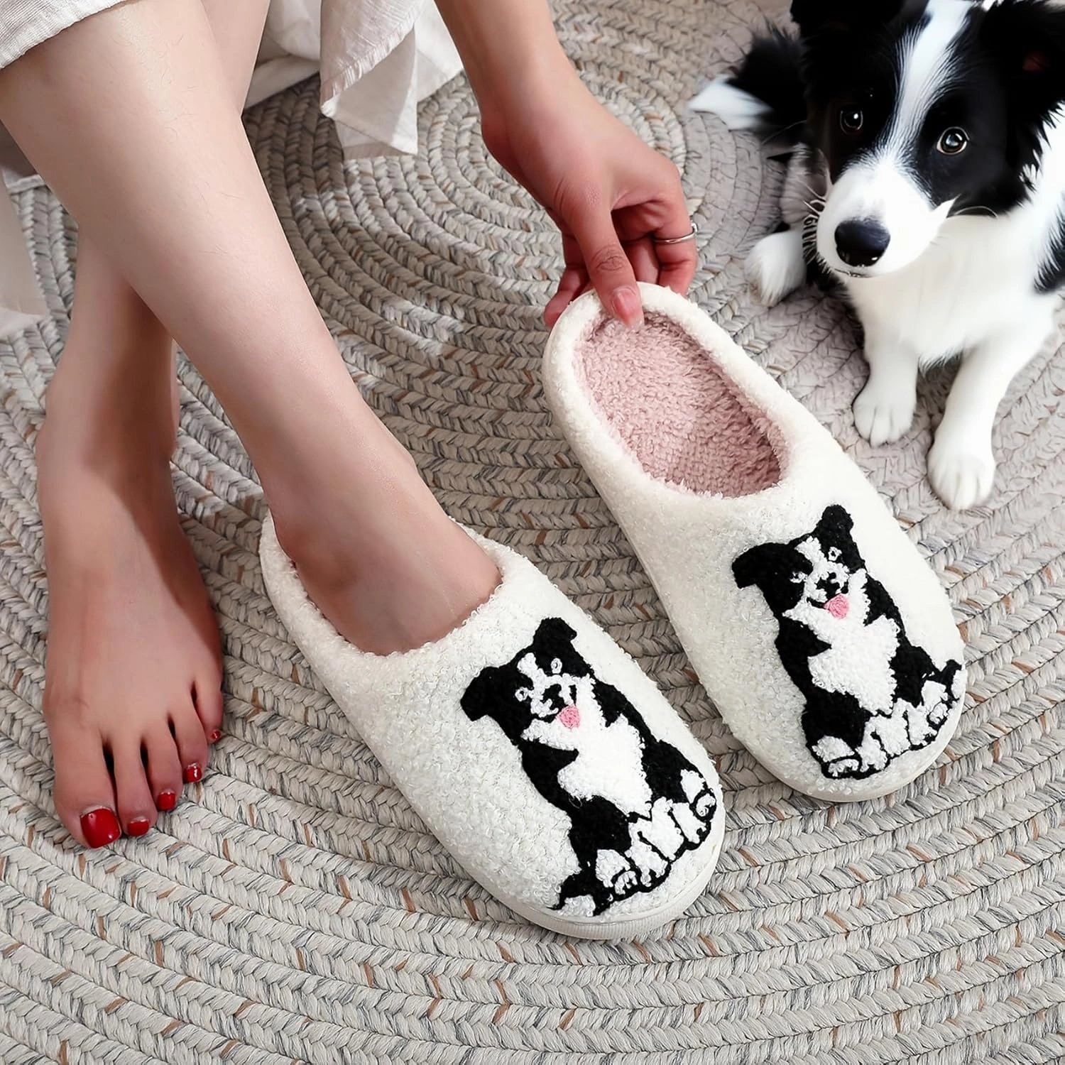 Women's Men's Fuzzy Memory Foam Slippers Fluffy Warm Comfort Light Weight Indoor Outdoor House Couple Shoes