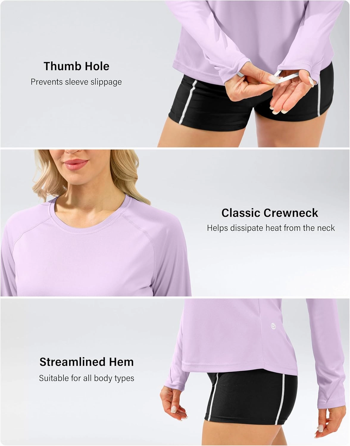 Women's UPF 50  Sun Shirts Long Sleeve UV Protection Rash Guard Lightweight Quick Dry Workout Hiking Tops for Women