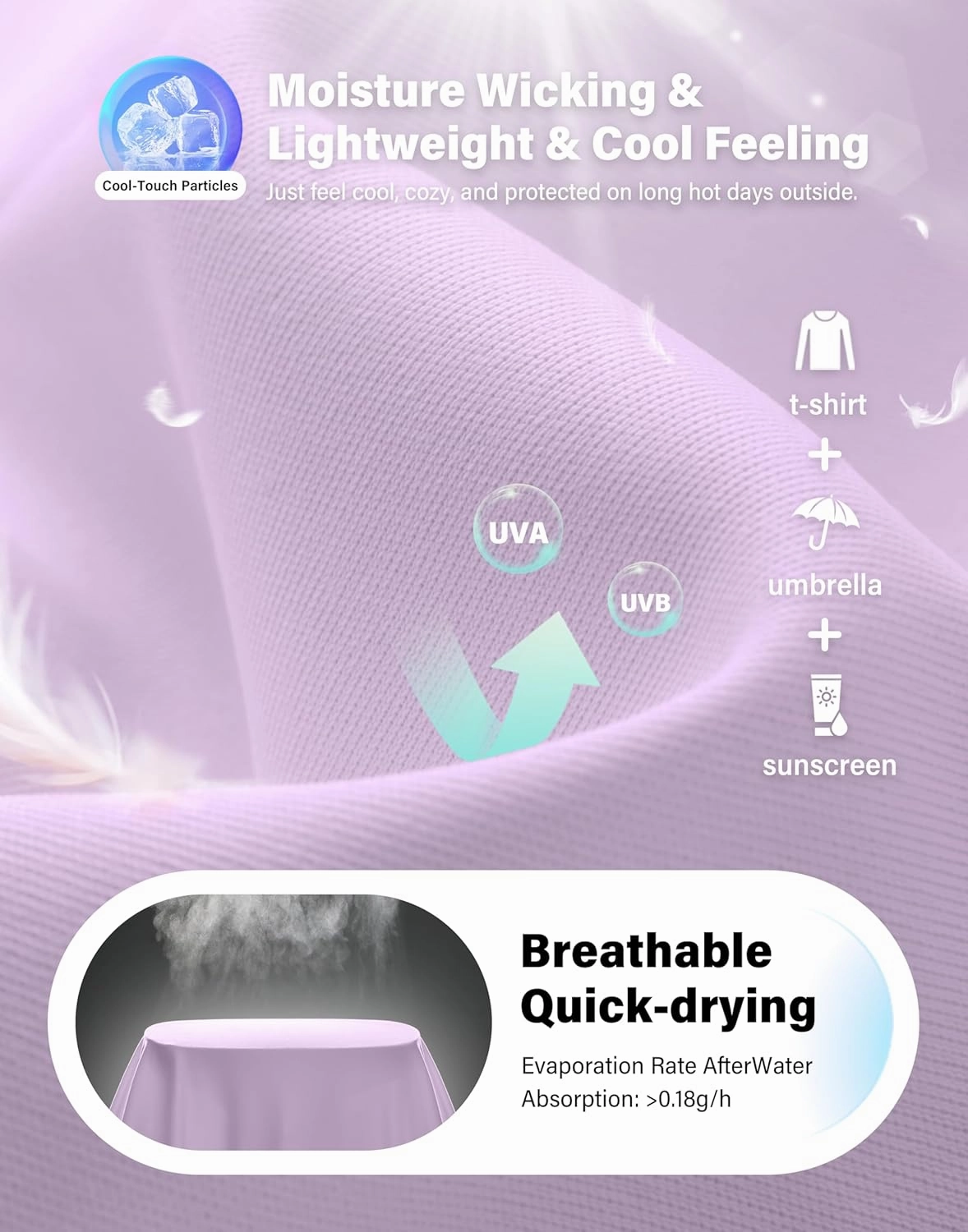 Women's UPF 50  Sun Shirts Long Sleeve UV Protection Rash Guard Lightweight Quick Dry Workout Hiking Tops for Women