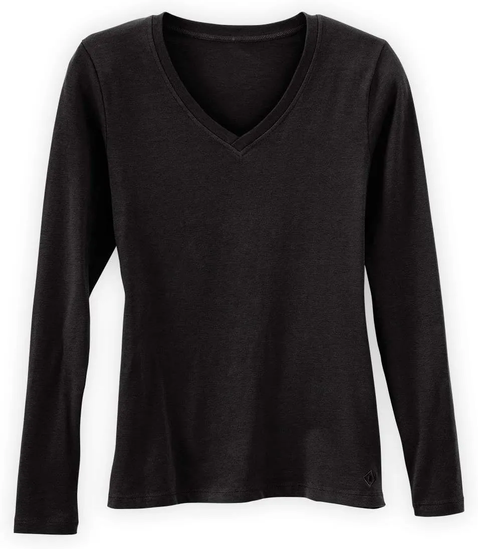 Women's Organic Pima Cotton Long Sleeve V-Neck T-Shirt