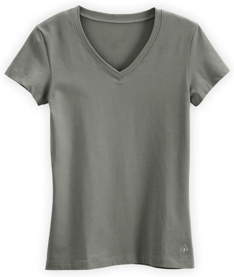 Women's Organic Pima Cotton Short Sleeve V-Neck T-Shirt