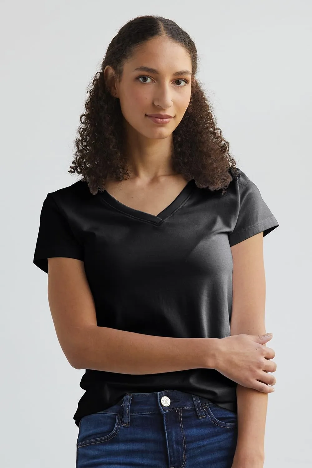 Women's Organic Pima Cotton Short Sleeve V-Neck T-Shirt