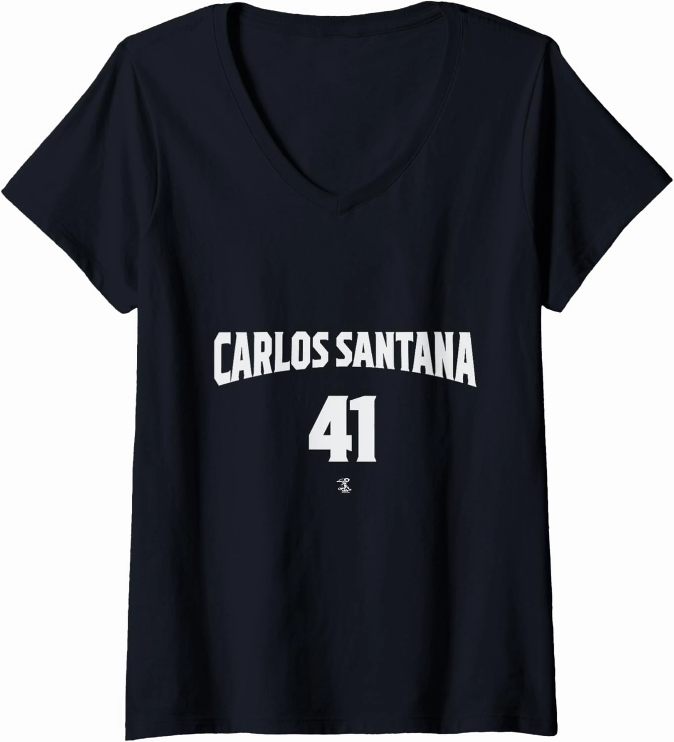 Womens Carlos Santana Warp Number Gameday V-Neck T-Shirt
