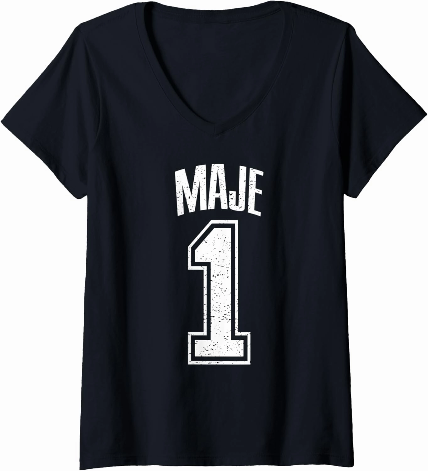 Womens Maje Supporter Number 1 Biggest Fan V-Neck T-Shirt