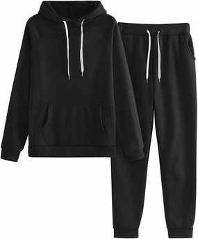 Womens Solid Tracksuit 2 Piece Outfits Casual Hoodie Baggy Sweatpants Sweatshirt and Pant Sets Fall Fashion