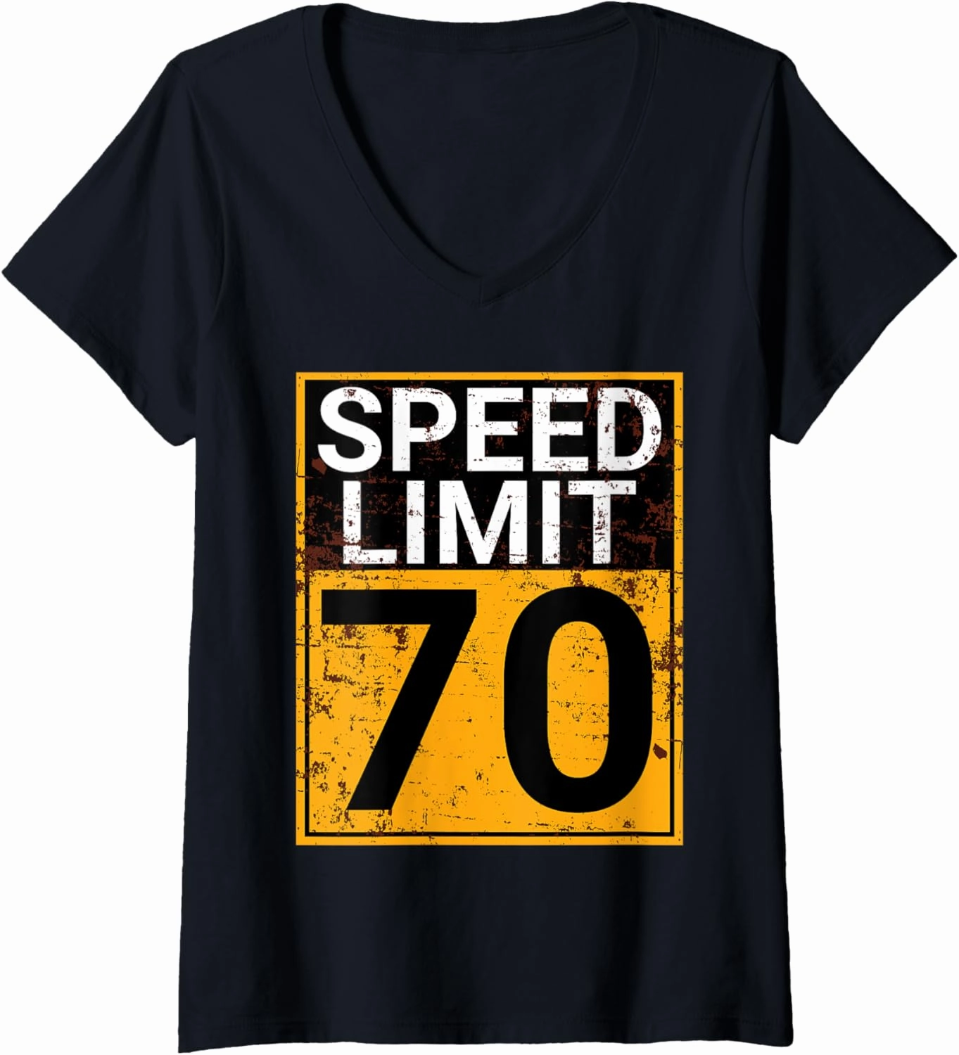Womens Speed Limit Freeway 70 Birthday V-Neck T-Shirt