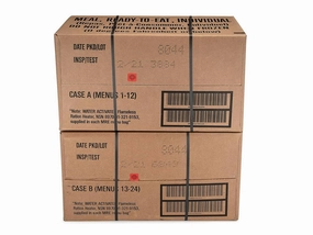 Wornick MRE Meals Ready to Eat, 2024, 2025 Inspection Date or Better, Emergency Food Supply, Survival Camping Outdoor Meals 12 Pack (A & B Case Bundle, 2, Count)