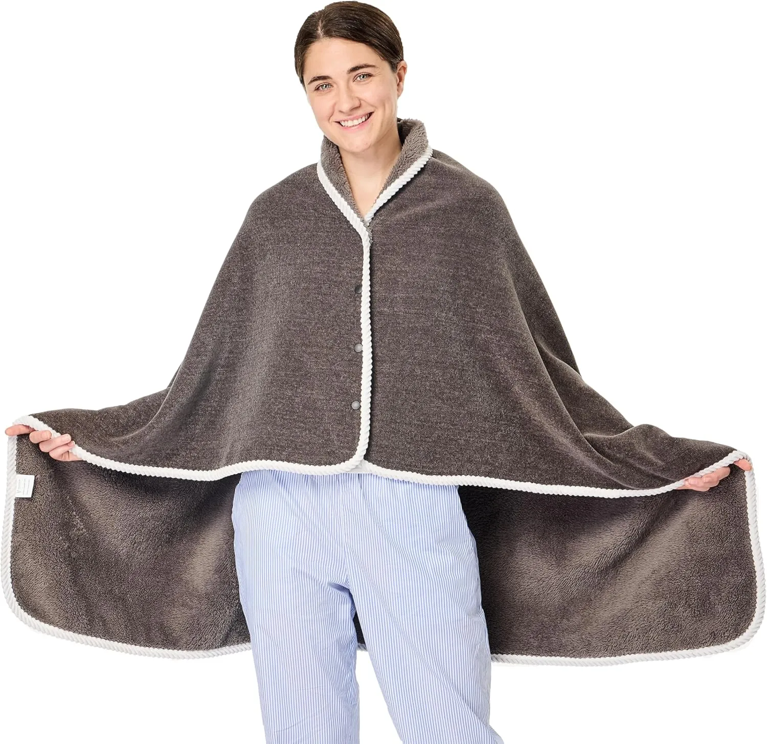 XING YE CHUAN Fleece Wearable Blanket, Comfy Poncho Throw with Buttons, Plush Sleeveless Blankets, for Women Cape Wrap Cover…