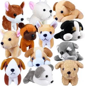 XIPEGPA 12 PCS Mini Plush Dogs Assorted Styles Cute Stuffed Dogs for Party Favors Gifts and Decorations Soft and Cuddly Small Plushies for All Dog Lovers