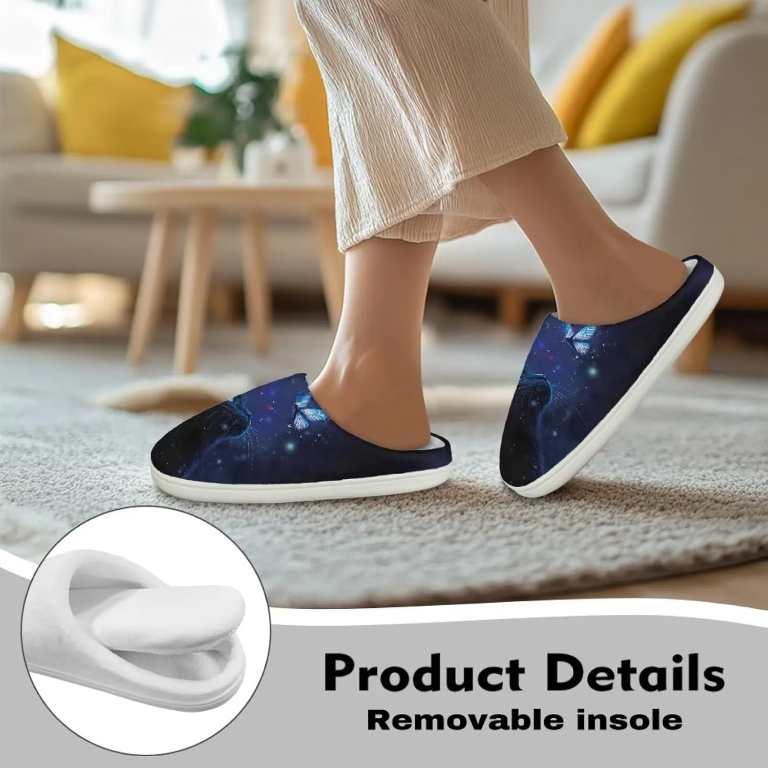 Xoenoiee Men Women Warm Fuzzy Slippers Bedroom Slippers House Shoes Anti Slip Winter Indoor Slippers